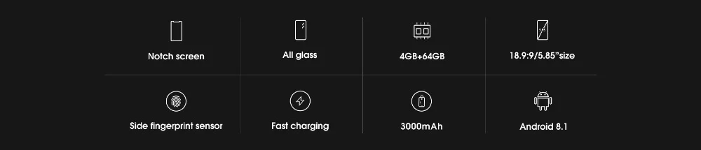 Elephone A4 Pro, мобильный телефон MT6763, четыре ядра, 5,85 дюймов, Android 8,1, смартфон, 4 Гб ram, 64 ГБ rom, 16 Мп, 4G LTE, мобильный телефон