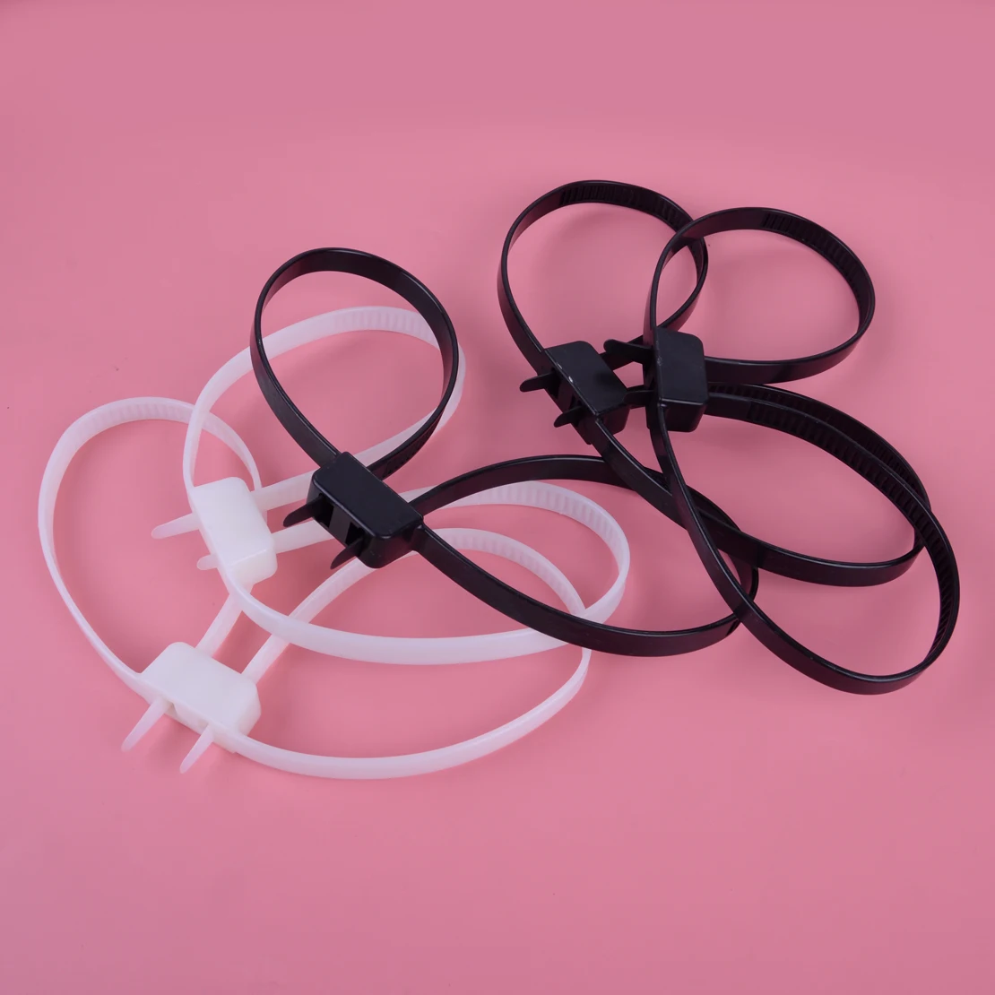 

LETAOSK 10pcs Restraint Zip Tie Handcuffs Cable Nylon 66 Ties Wraps Disposable Plastic Double D Loops Cuff Survival