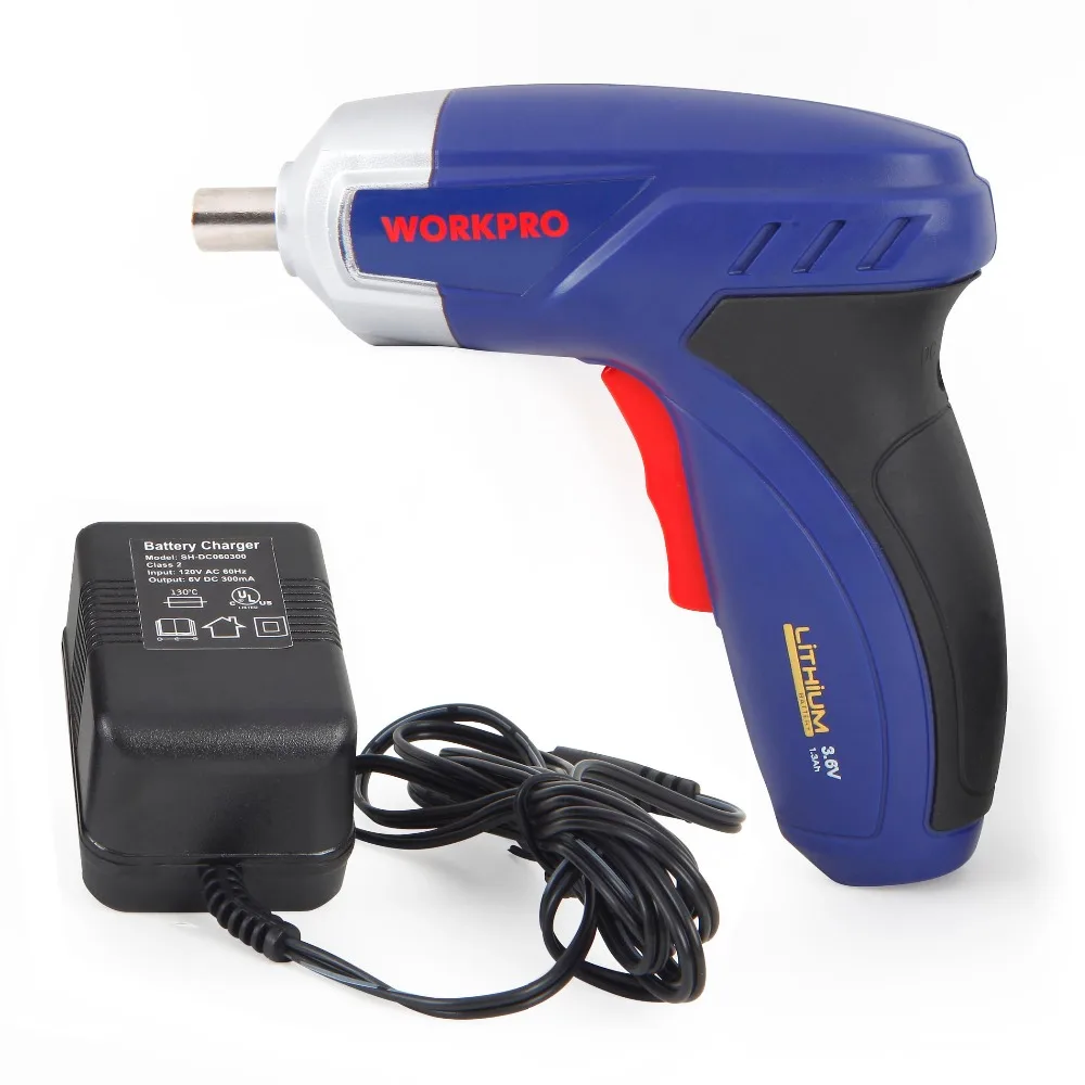 Workpro 3 6 V литий-ионная отвертка Беспроводная перезаряжаемый электрошуруповерт |