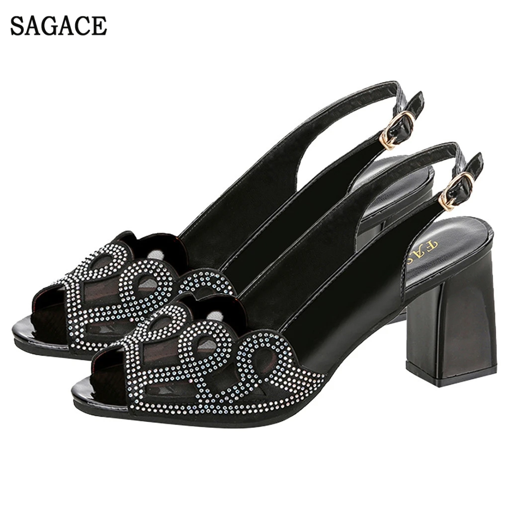 Сандалии SAGACE женские на высоком каблуке модные пикантные туфли с открытым носком