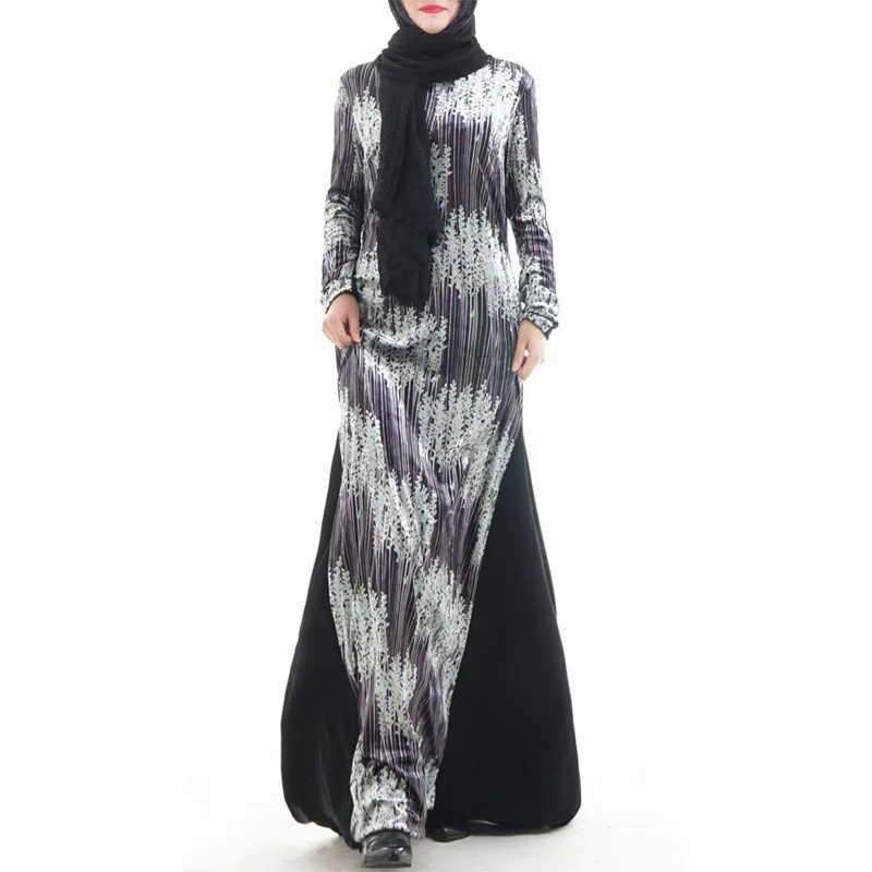 Бархатное мусульманское платье Абайи женское caftan арабское Дубай абайя хиджаб
