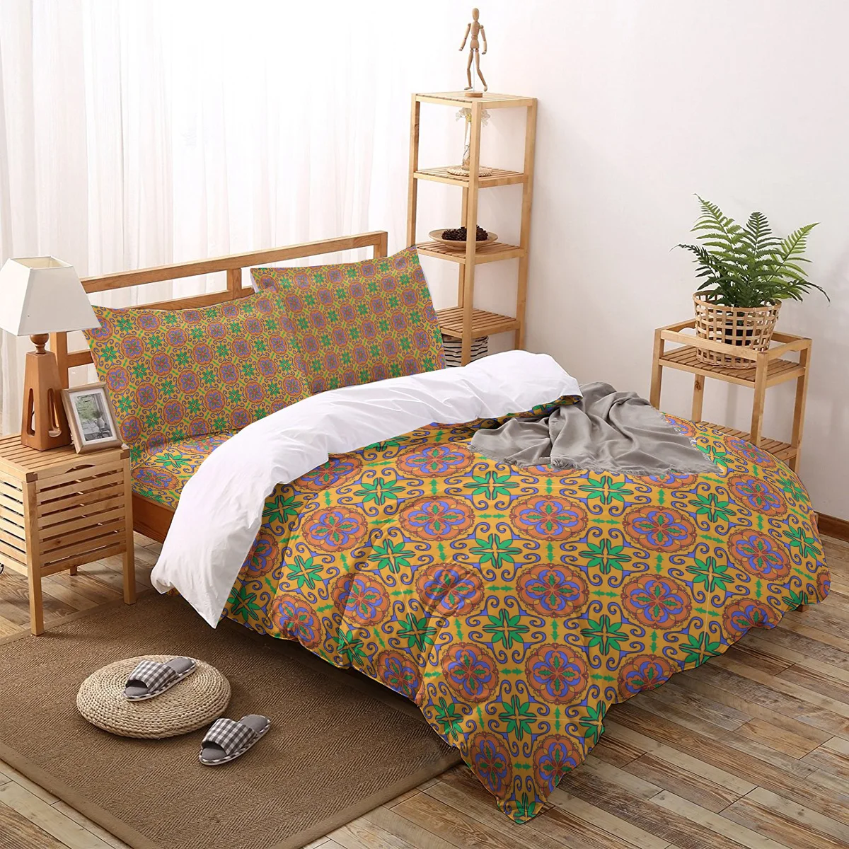 FamilyDecor теплый оранжевый узор постельных принадлежностей роскошное покрывало s 3D