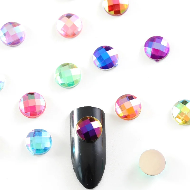 Многоцветные Акриловые стразы в круглой сетке не требующие горячей фиксации