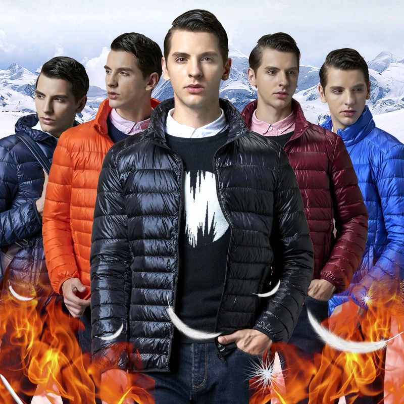 

New Casual Brand White Duck Down Jacket Men Autumn Winter Warm Coat Men's Ultralight Duck Down Jacket Male Windproof Parka