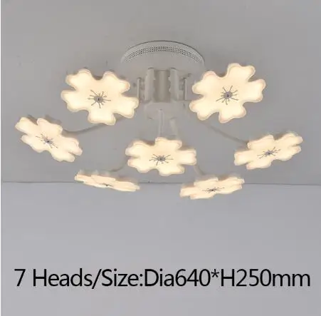 7 heads L64xW25cm Сливовый цвет креативные современные светодиодные потолочные лампы для гостиной спальни Крытый акриловый потолочный светильник светильники Освещение plafonnier - Цвет корпуса: 7 heads L64xW25cm