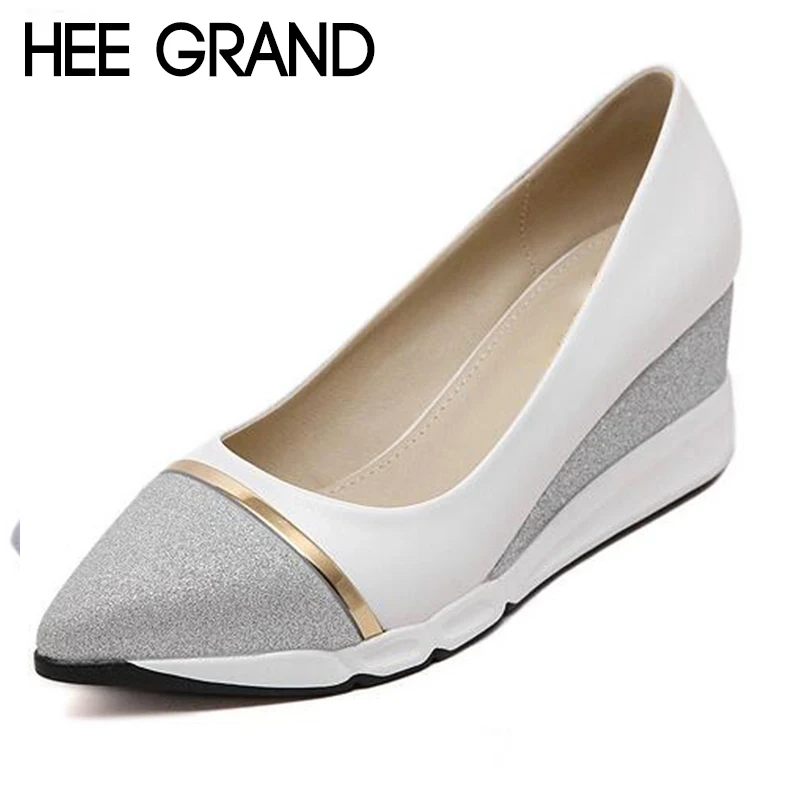 HEE GRAND/женские туфли лодочки на танкетке женские слипоны Женские однотонные с