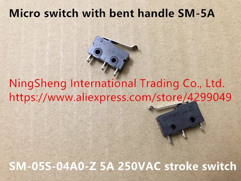 

Original new 100% import micro switch with bent handle stroke switch SM-5A SM-05S-04A0-Z 5A 250VAC