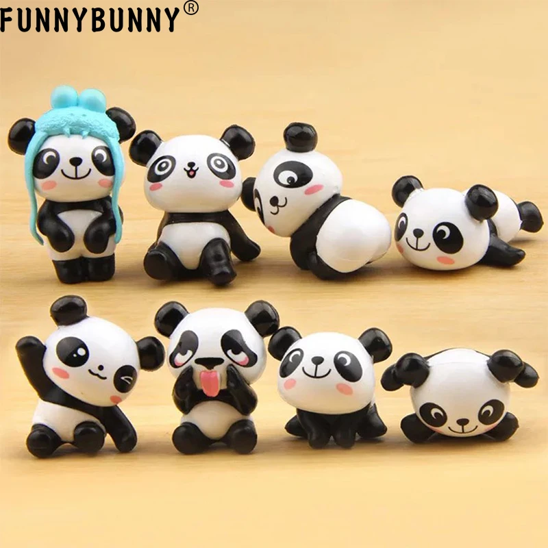FUNNYBUNNY 8 шт. (1 комплект) милые игрушки панда фигурки набор для игр украшение торта