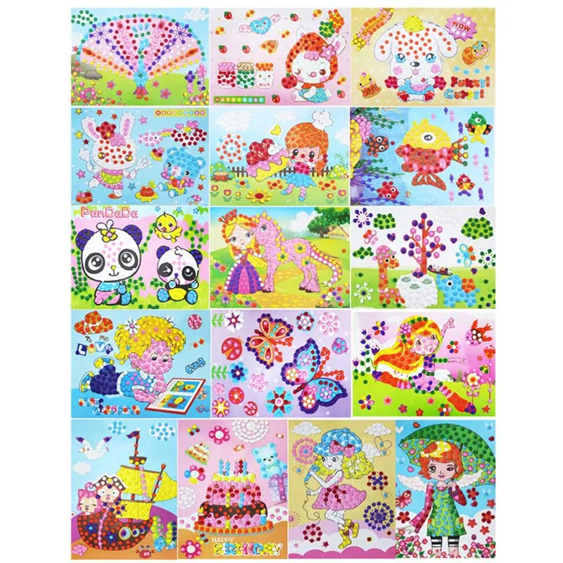 1-5Pcs 5 шт./компл. 3D EVA пены Стикеры игрушки головоломки DIY игрушки ручной работы с рисунками зверей из мультфильмов, образовательные Развивающие игрушки для Для детей Подарки - Цвет: 1-5Pcs