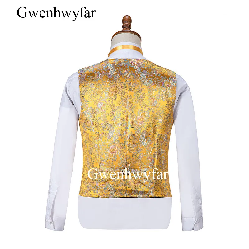 Gwenhwyfar, новинка, роскошный золотой мужской костюм с цветами, свадебные костюмы жениха для мужчин, приталенный, 3 предмета, смокинг, смокинг на заказ, выпускной, Блейзер, Terno