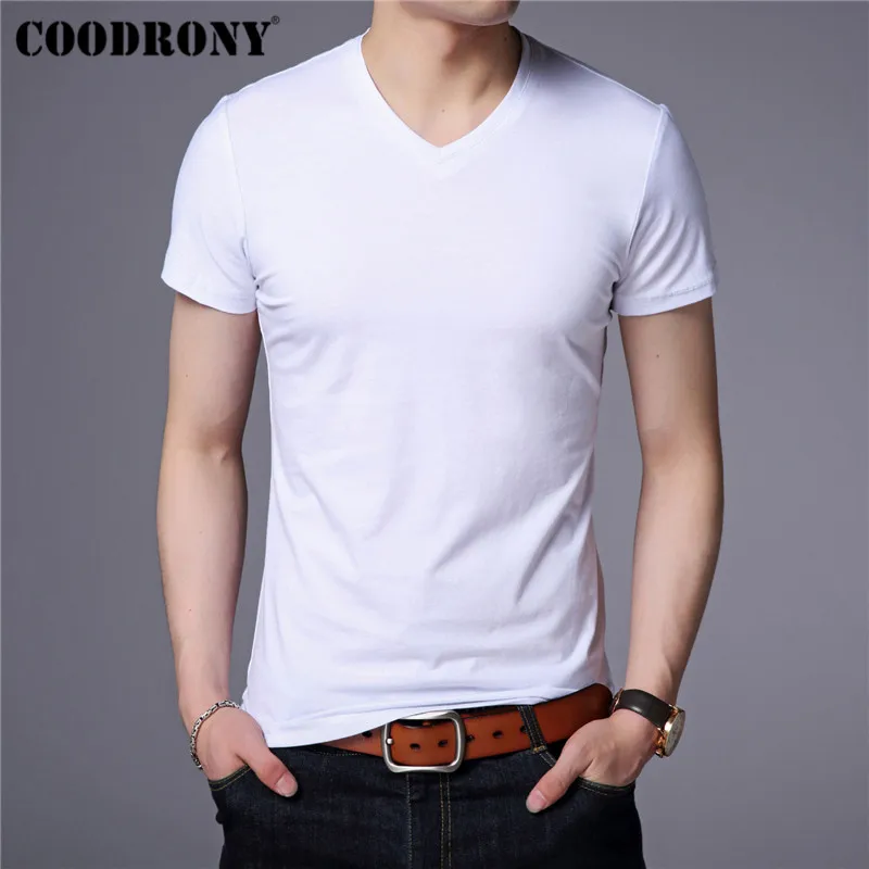 COODRONY хлопковая футболка с коротким рукавом Мужская Уличная Классическая