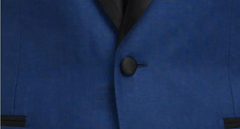 Костюм из 2 предметов мужской модный темно-синий однотонный Свадебный костюм