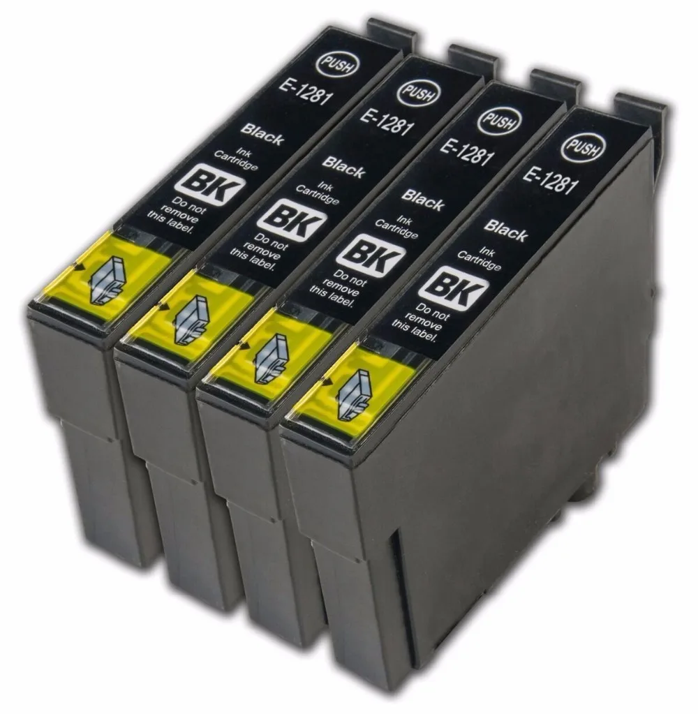 4 черный совместимый чернильный картридж для EPSON T1281 T1285 Stylus