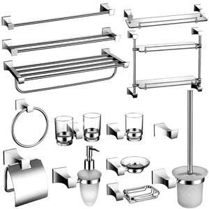 Аксессуары для ванной комнаты, держатель для полотенец, держатель для бумажных полотенец, двойной держатель для зубных щеток, банное полотенце для спины, кольцо для полотенец, наборы для ванной HDUB