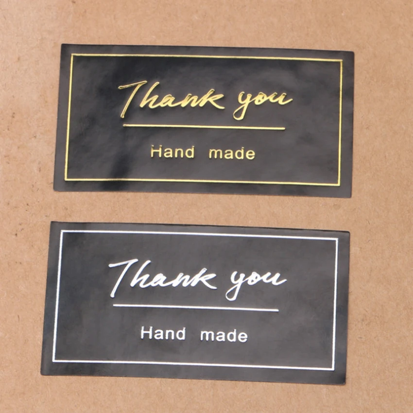 60 шт./лот Thank you hand mad черная самоклеящаяся Уплотнительная наклейка изделия ручной