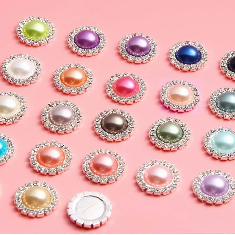 Декоративные жемчужные пуговицы из горного хрусталя 18 мм без царапин украшение с