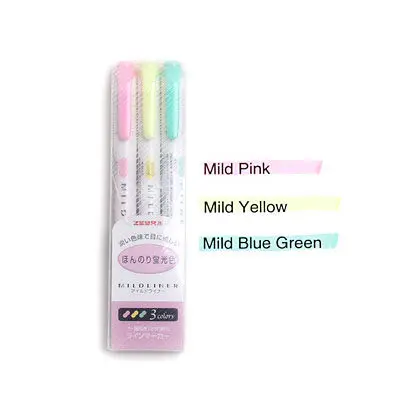 Японские канцелярские принадлежности Zebra Mildliner двухсторонний хайлайтер тонкий/Bold 20 цветов флуоресцентная ручка крюк ручка маркер, фломастер - Цвет: 3C Set