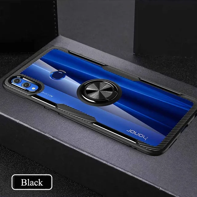 Чехол mi 9 для Xiaomi mi 9 SE чехол Роскошный прозрачный PC+ углеродное волокно полное защитное кольцо для Xioa mi 9se чехол Caque Fundas - Цвет: Черный