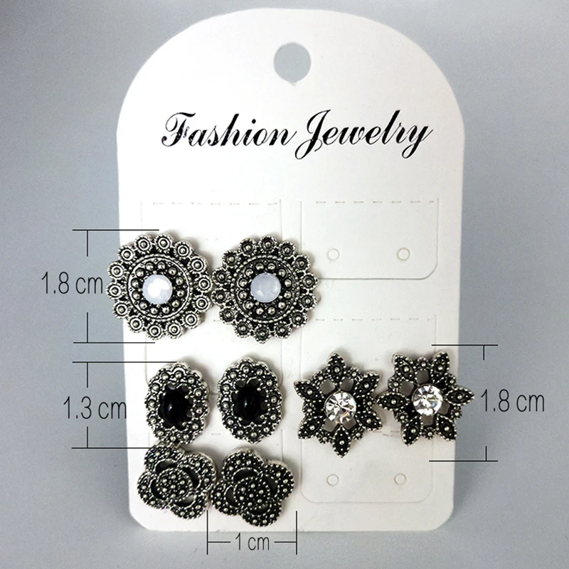 8 шт./компл. Классические женские серьги в форме цветка круглые серьги-гвоздики с