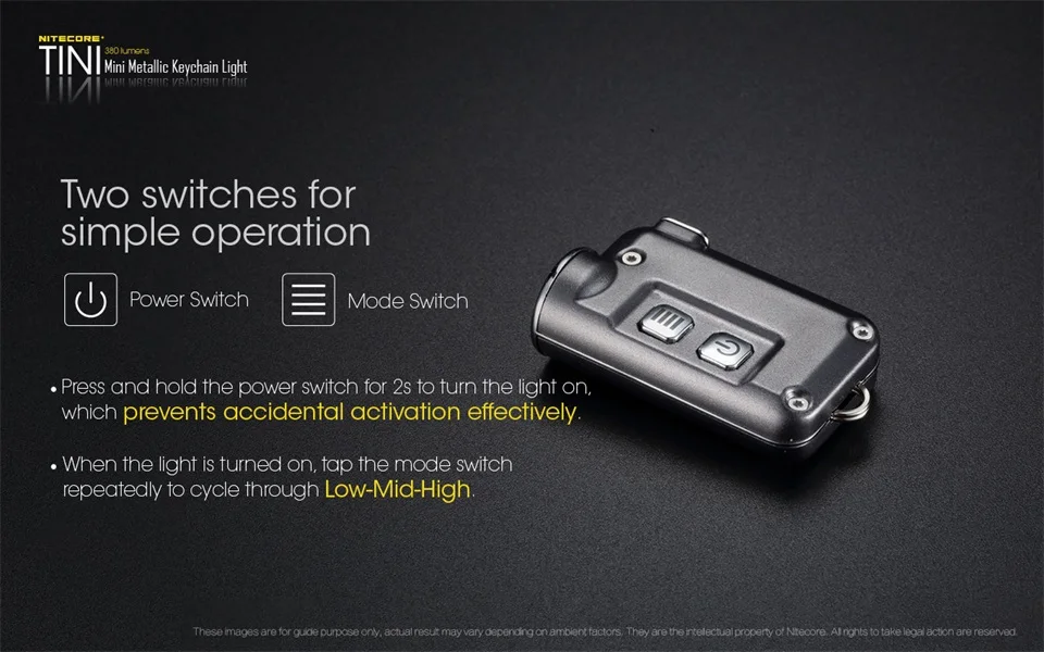 NITECORE Тини брелок свет 380 люмен EDC света CREE XP-G2 S3 USB Перезаряжаемый мини-фонарик маленький фонарик Встроенный Батарея