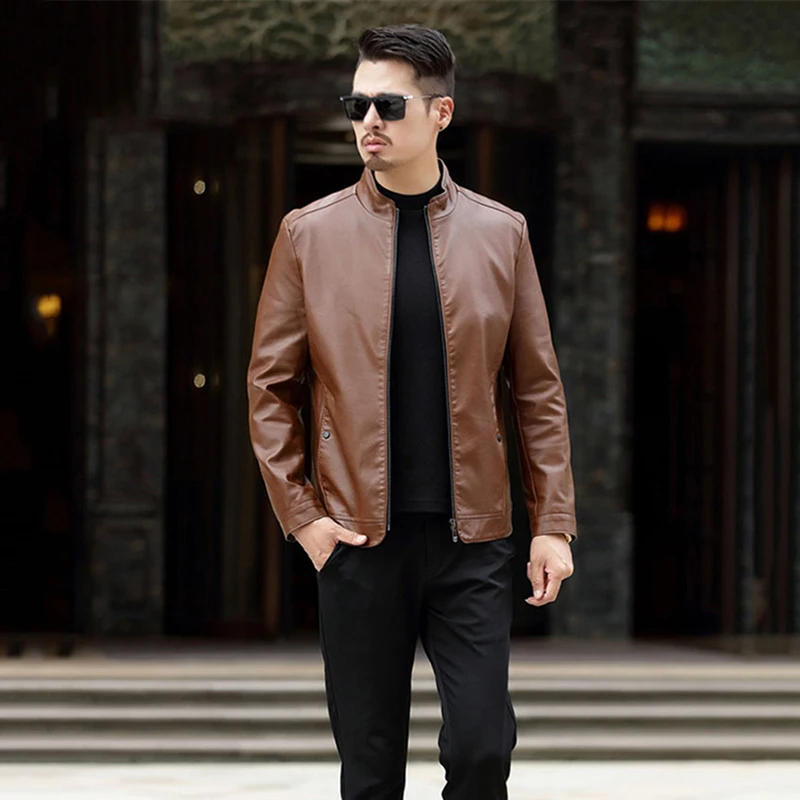 Мужская M 4XL кожаная куртка весна осень 2019 новая мужская модная классическая
