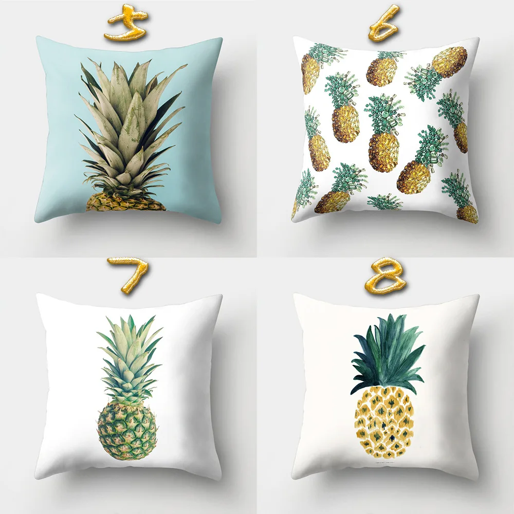 Qisen Pineapple Fruit Pattern Polyester Throw Pillow Cushion Cover Car Home Decor Decoration Sofa Bed Decorative Pillowcase | Дом и сад