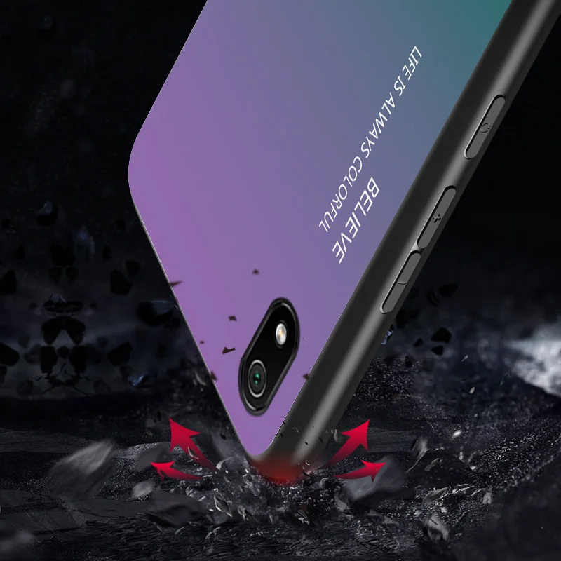 Чехол для Xiaomi Redmi 7A модный жесткий чехол из закаленного стекла роскошный