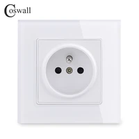 coswall french polish socket wall crystal glass panel power outlet grounded children protective door white black gold grey