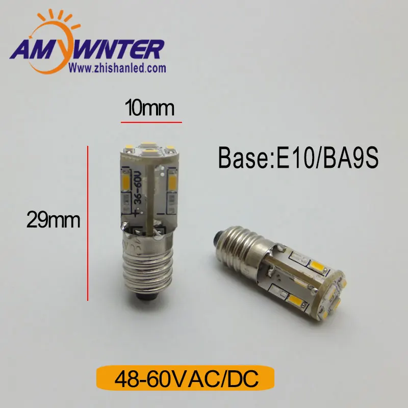 

Новое поступление распродажа 60V E10 Светодиодная лампа индикатора светильник T4w Ba9s 48v 3014 12 светодиодов Smd Sourse