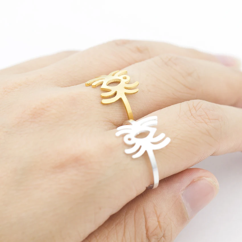 Gold Color Anillo Hombre Geometric Jewelry Stainless Steel Delicate Spider Adjustable Rings For Women Men Birthday Gift | Украшения и