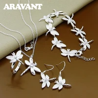 925 silver jewelry sets dragonfly pendants necklaces bracelets earrings rings set for women