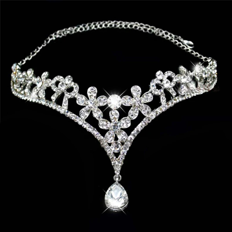 

Silver Crystal Crowns Head Jewelry Headpiece Wedding Bridal Tiaras For Party Wedding Hair Accessories