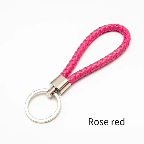 rose red 1 шт., кожзам, плетеная веревка, брелок, сумка, подвеска, сделай сам, ювелирные аксессуары, брелок для ключей, автомобильный брелок, для мужчин и женщин, брелок - Цвет: rose red