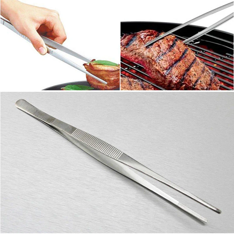 

Barbecue Tongs Food Bread Tongs Food Clip Kitchen Gadgets Stainless Steel Churrasco Tweezers Clip Buffet BBQ Restaurant Tool