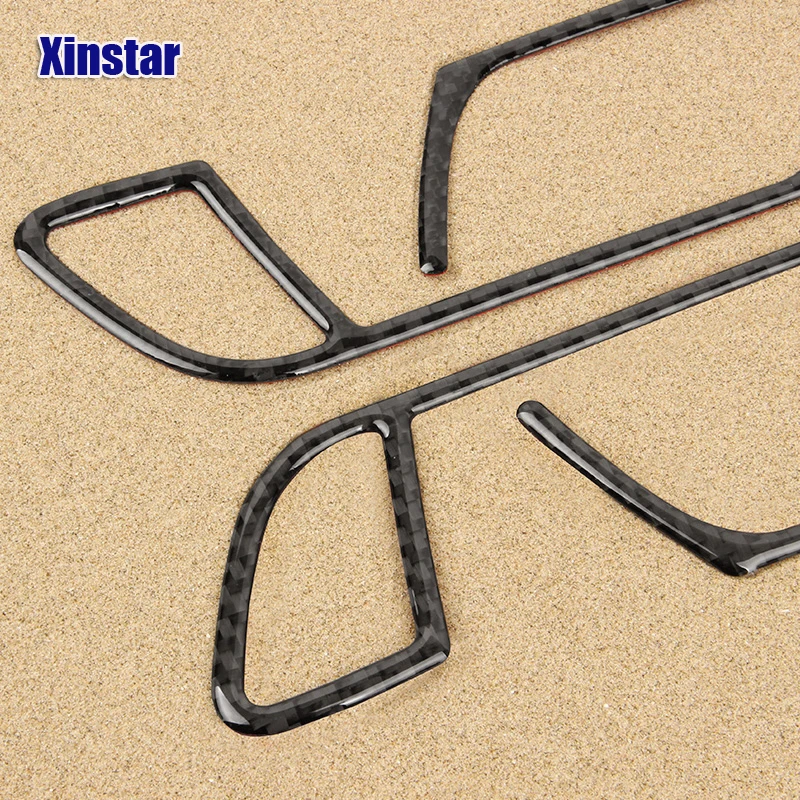 

4pcs/lot Carbon fiber Sline RS car interior door handle sticker for audi A4