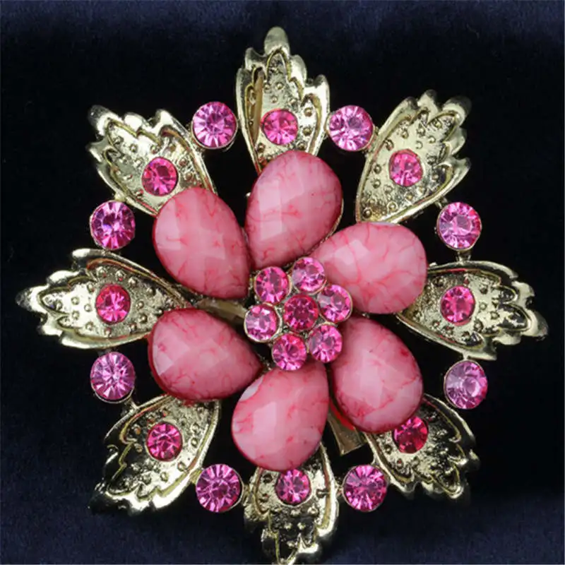 HYB Кристалл Rhinestone TEARDROP Брошь Булавки в форме полумесяца Для женщин Одежда