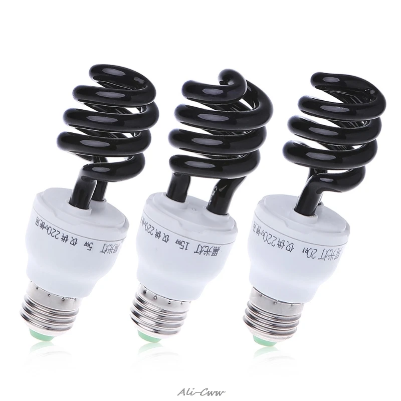 2018 E27 5/15/20W UV ультрафиолетовые люминесцентные черный светильник CFL Лампа