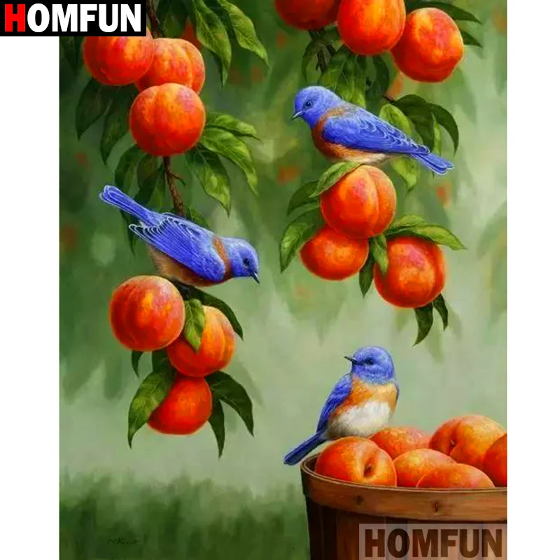 HOMFUN полный квадрат/круглая дрель 5D DIY Алмазная картина &quotПтица фрукты&quot вышивка