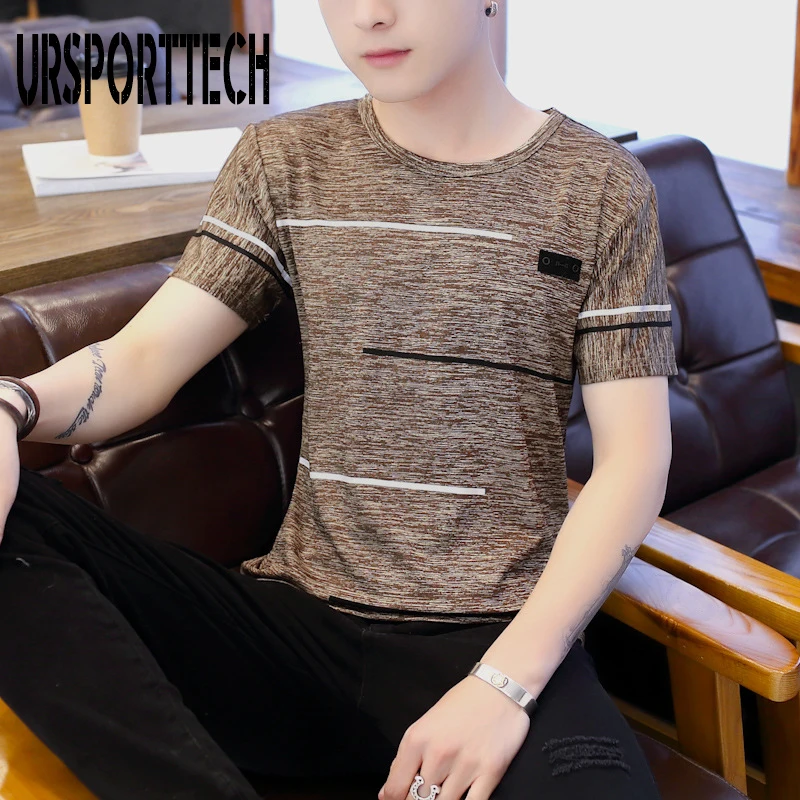 URSPORTTECH мужские футболки размера плюс 5XL 4XL Homme летние хлопковые с коротким рукавом