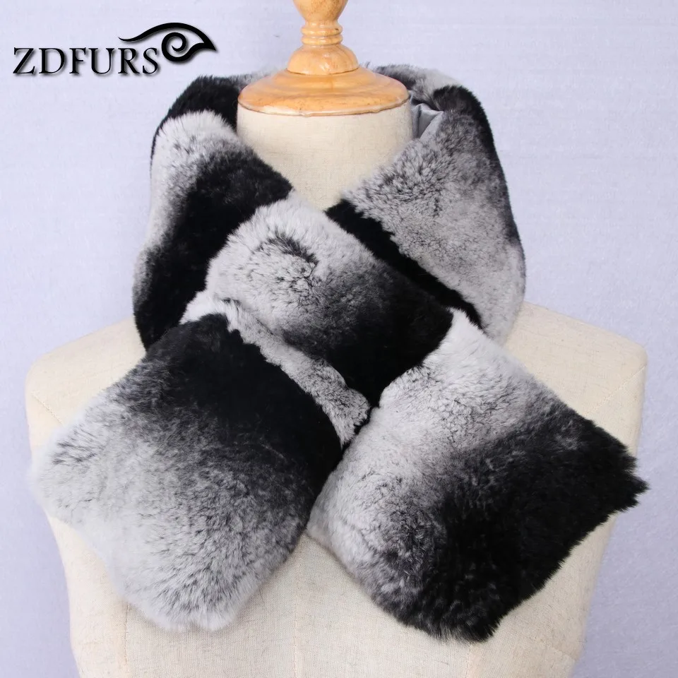 ZDFURS* зима Бренд Новое поступление натуральный Шиншилла глушитель настоящий натуральный шарф из меха кролика рекс модный шарф мех