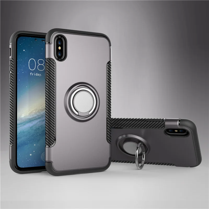 Роскошный армированный металлический магнитный чехол для iPhone X чехлы 6S 7 5S 8 Plus 360