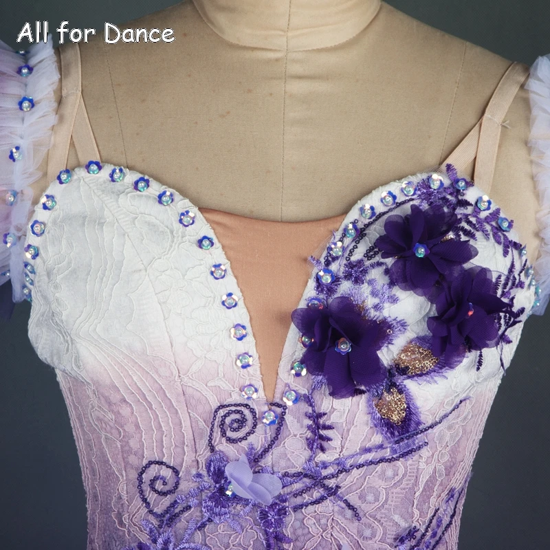 

2017 New In Fashion Purple Gradient Color Ballet Dance Pancake Tutu For Ballerina Competition Dance Show Cosutme