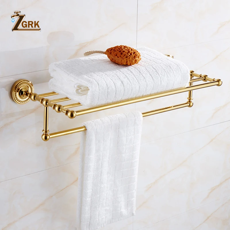 ZGRK аксессуары для ванной комнаты, набор аксессуаров для ванной, золотой цвет, держатель для туалетной бумаги, вешалка для полотенец, держатель для салфеток, держатель для рулона бумаги