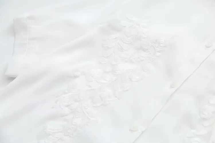 

Plus Size Women's Short Sleeve Blouse Lattice Button Casual Tops White Blue Blusas