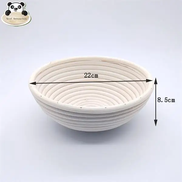 22x8.5cm Лучшие баннетон круглый баннетон изоляции корзины набор Brotform ручной работы небеленый натуральный тростниковый хлеб выпечки комплект с тканевым вкладышем - Цвет: 22x8.5cm