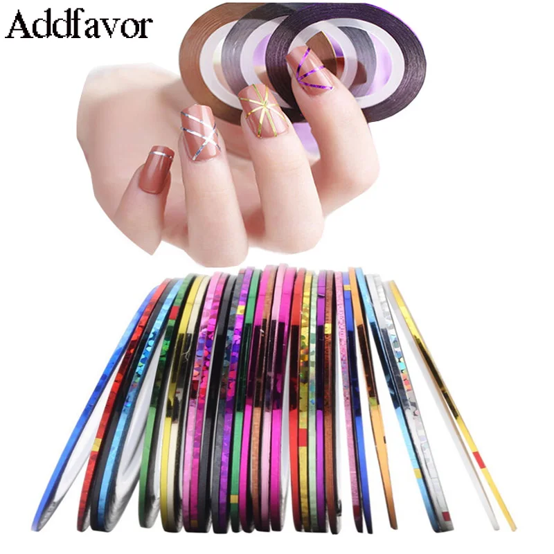 AddFavor 10 шт. цветов в рулоне полоски для ногтей клейкая лента рулон самодельные