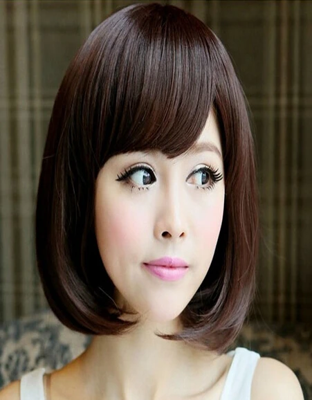 Женское лицо короткие груша длинные прямые волосы БОБО голова Боб Парик прическа