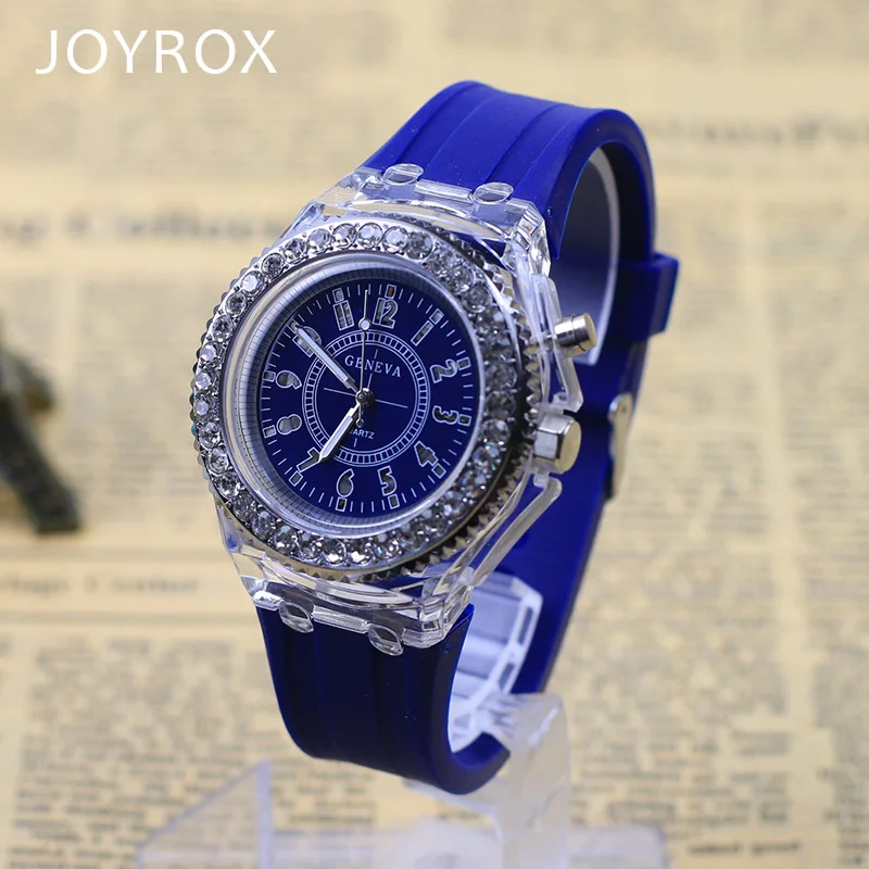 JOYROX Светящиеся светодиодный светящийся свет электронные часы горячие женские Кварцевые Wirstwatch повседневные студенческие часы relogio feminine