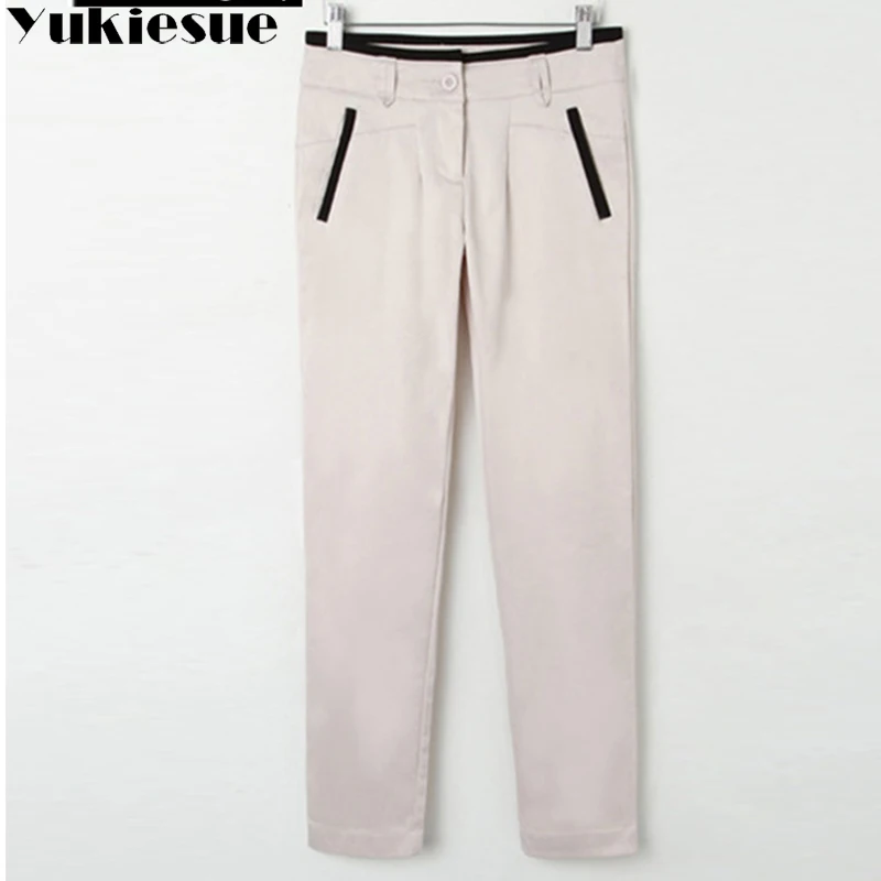 High waist trousers for women pants capri 2018 summer autumn OL office formal cotton pencil Women's suits Plus size xxl | Женская