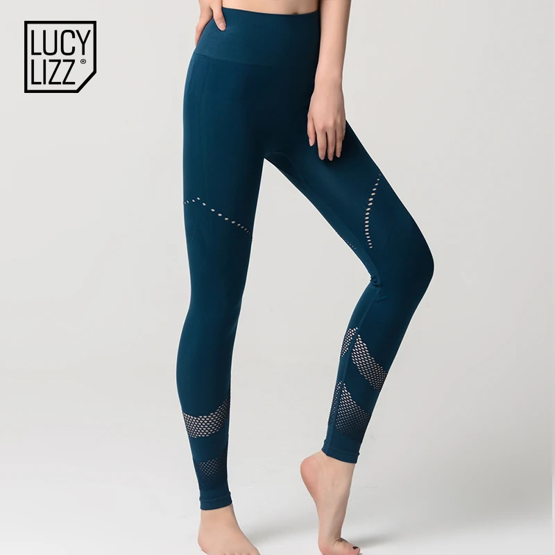 Lucylizz Seamless Tummy Control Yoga Pants Women Gym Leggings Breathable Sport Running Training High Waist | Спорт и развлечения